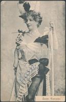 Bojár Teruska színésznő aláírása őt ábrázoló fotólapon