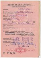 1964 Kitöltött kiutazási engedély Jugoszlávia, Románia, Bulgária területére, a hozzá tartozó banki valutakiutalási nyilvántartó lappal