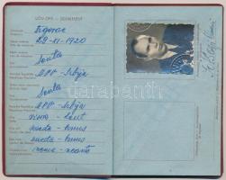 1955 Fényképes, kitöltött jugoszláv útlevél