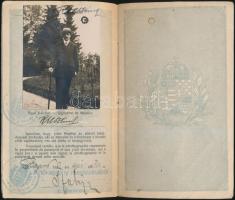 1922 Fényképes, kitöltött magyar útlevél