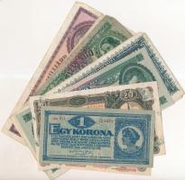 30db-os vegyes magyar bankjegy tétel, közte koronák, pengők, adópengők és forintok T:vegyes