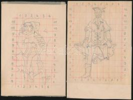 Bozó jelzéssel:vázlatok,különböző méretben, 5db