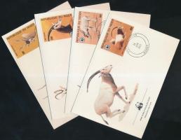 WWF Antelope set on 4 FDC, WWF antilopok sor 4 FDC