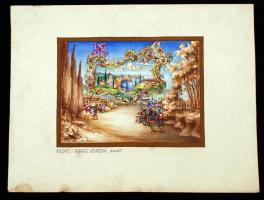 Bozó hagyatékból:Mozart: Tavaszi Komédia balett. Akvarell, papír, 17x23cm