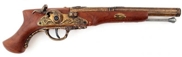 18. századi tengerésztiszti pisztoly, replika, h: 39 cm /  18th century naval officer pistol, replicate, l: 39 cm