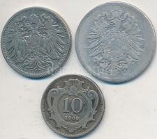 Német Birodalom 1875D 1M Ag + Ausztria 1894. 20h Ni + 1909. 10h Ni T:2,2-,3
German Empire 1875D 1 Ma...