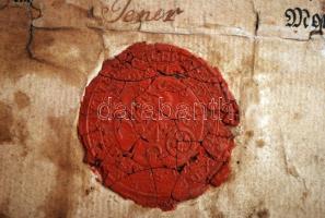 1831 Szeged, a városi fegyverkovács céh igazoló levele tanulmányok teljesítéséről, sérült, kartonra ...