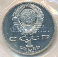 Szovjetunió 1989. 1R Cu-Ni "Sevcsenko születésének 175. évfordulója" laminálva T:PP  Soviet Union 1989. 1 Rouble Cu-Ni "175th Anniversary - Birth of T.G. Shevchenko" laminated C:PP