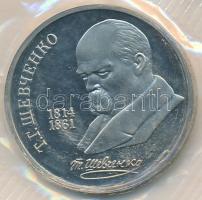 Szovjetunió 1989. 1R Cu-Ni "Sevcsenko születésének 175. évfordulója" laminálva T:PP 
Sovie...