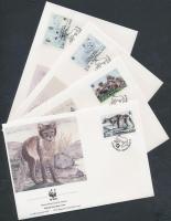 WWF Arctic fox block of 4 + 4 FDC WWF Sarki róka négyestömb + 4 FDC