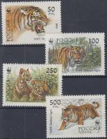 1993 WWF tigris sor + 4 FDC Mi 343-346