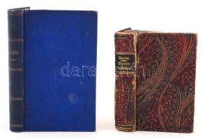 2 db idegen nyelvű könyv: Bourget, Paul: Un saint. Illustrations de Paul Chabas gravées par privat-Richard. Paris, 1894, Alphonse Lemerre. Kopottas egészvászon kötésben.; Daudet Alphonse: Les Frises et la Rampe. Petites Études de la Vie Théátrale. Illustrations de Marold et Picard. Paris, 1892, E. Dentu. Viseltes, elvált gerincű egészvászon kötésben.