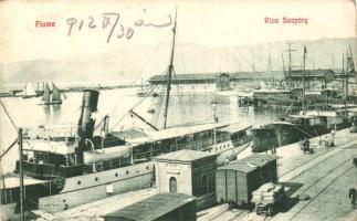 Fiume, Riva Szapáry / port, steamship