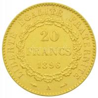 Franciaország / Modern Köztársaság 1896A 20Fr Au (6.51g/0.900) T:2,2-
France / Modern Republic 1896A...