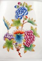 Herendi Viktória mintás kos fejes kaspó, kézzel festett, jelzett, hibátlan, m:20,5 cm d:30,5 cm/ Her...