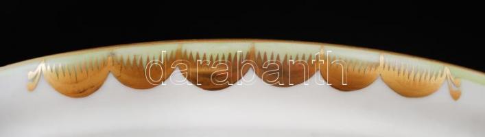 Herendi Viktória mintás kos fejes kaspó, kézzel festett, jelzett, hibátlan, m:20,5 cm d:30,5 cm/ Her...