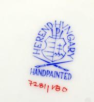 Herendi Viktória mintás kos fejes kaspó, kézzel festett, jelzett, hibátlan, m:20,5 cm d:30,5 cm/ Her...