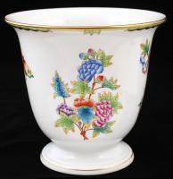 Herendi Viktória mintás kaspó, kézzel festett, jelzett, hibátlan, m:26cm, h:18 cm/ Herend Victoria baroque vase, signed, hand painted, perfect condition