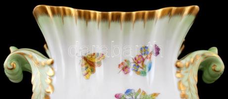 Herendi Viktória mintás kaspó, kézzel festett, jelzett, hibátlan, m:17,5, d:18,5 cm / Herend Victori...