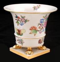 Herendi Viktória mintás oroszlánkarmos váza, kézzel festett, jelzett, hibátlan, m:12,5 cm, d:14 cm/ ...