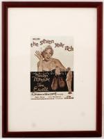 Marilyn Monroe, a The Seven Year Itch film plakátjának modern nyomata, üvegezett fa keretben