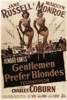 Marilyn Monroe, a Gentlemen Prefer Blondes film plakátjának modern nyomata, üvegezett fa keretben