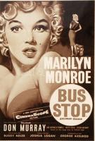 Marilyn Monroe, a Bus Stop film plakátjának modern nyomata, üvegezett fa keretben