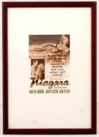 Marilyn Monroe, a Niagara film plakátjának modern nyomata, üvegezett fa keretben