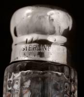 Starling Ezüst kupakos, üveg fűszerszórópár, jelzett,5,5cm