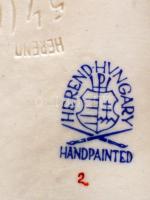 Herendi furulyázó legény, kézzel festett, jelzett, hibátlan, 14cm