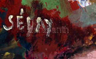 Séday jelzéssel: Virág csendélet, olaj, farost, 48,5×38,5 cm