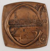 GSZ szignóval: Eger. Bronz falikép, 23×32 cm