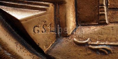 GSZ szignóval: Eger. Bronz falikép, 23×32 cm