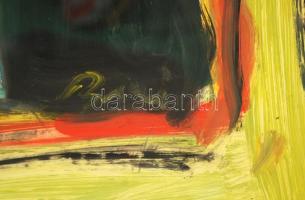 Biai jelzéssel: Harmonikás bohóc, olaj, fa, üvegezett fa keretben, 39×49 cm