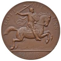 Német Birodalom 1915. "Isten velünk van" Br propaganda plakett. Szign.: Mayer (60,5mm) T:2 German Empire 1915. "GOTT MIT UNS / ER HILFT DIR DURCH=DARUM HINDURCH=DEIN GOTT IST DEINE BURG" Br propaganda medallion. Sign.: Mayer (60,5mm) C:XF