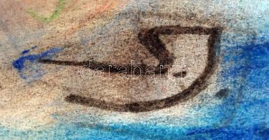 SJ jelzéssel: Ülő férfi akt, akvarell, papír, 61×42 cm