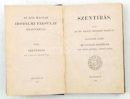 1903 Szentírás. Kiadja az Izr. Magyar Irodalmi Társulat. Harmadik kötet. Az utolsó próféták. Budapes...