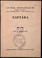 Az 5722. Zsinagógai év (szökőév, 383 napos 1961 szeptember 11-től- 1962 szeptember 28-ig) naptára. Kiadja: Magyar Izraeliták Országos Képviselete Irodája.