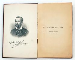 Emerico Madách: La tragedia dell'uomo. Poema drammatico ungherese recato in verso italiano da Antonio Fonda. Con illustrazioni tratte dai cartoni del Conte Michele Zichy. Fiume, 1908, Tipografia P. Battara. Kissé viseltes egészvászon kötésben.