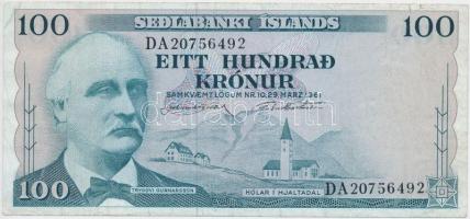 Izland 1961. 100Kr T:III Iceland 1961. 100 Kronur C:F