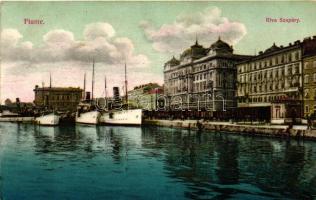 Fiume, Riva Szapáry / port, steamship, Divald