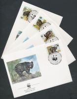 WWF Galléros medve sor négyestömb + 4 FDC WWF Polo bear set block of 4 + 4 FDC