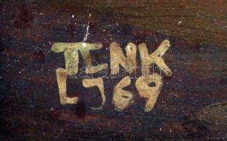 Tenk László (1943- ): Tavaszi hó. Olaj, farost, jelzett, keretben, 70×50 cm