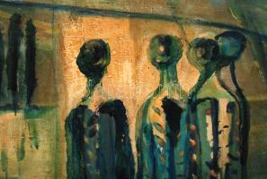 Ballagó Imre (1915-1997): Tóparton. Olaj, vászon, jelzett, keretben, 60×80 cm