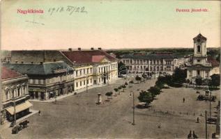 Nagykikinda, Ferencz József tér, Fellner János és Foksz János üzletei / square, shops (wet corner)