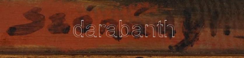 Szórády jelzéssel: Virágcsendélet. Olaj, karton, sérült antik keretben, 33×23 cm