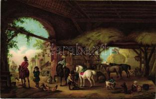 Der Stall, litho s: Wouwerman