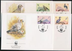 WWF Madarak 2 pár + 4 FDC WWF Birds 2 pairs + 4 FDC