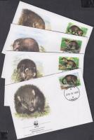 WWF manguszta sor 4 FDC WWF Mongoose set on 4 FDC