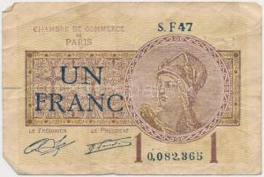 Franciaország 1922. 1Fr "Kereskedelmi Kamara Párizs" T:III tűlyukak
France 1922. 1 Franc &...